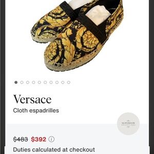 Versace Black and Gold Cloth Loafers